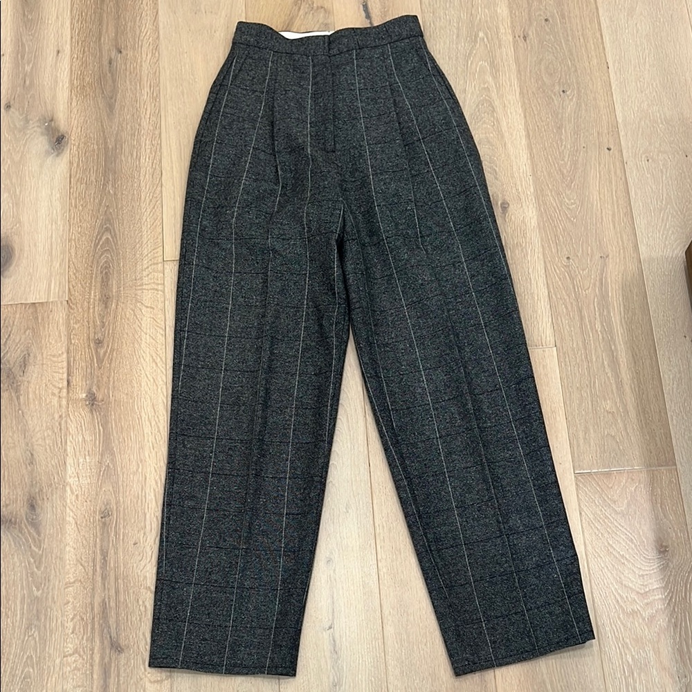 Sandro Gray Dress Pants High-Waisted Wide-Leg
